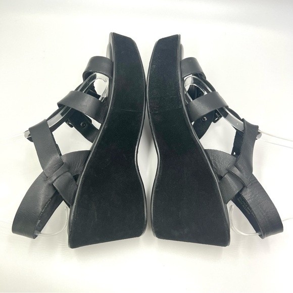 Kork Ease Black Leather Gladiator Platform Wedges Heels Sandals Shoes 7 KorkEase - Picture 8 of 15